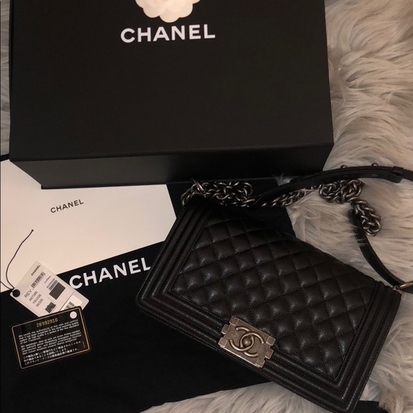 CHANEL Handbags - Chanel Old Medium Boy Bag Black Caviar